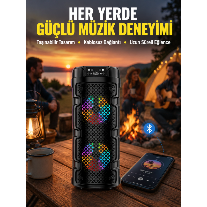 Çift Sürücülü Taşınabilir Kablosuz Hoparlör Yeni Nesil Çift Sürücülü Taşınabilir Kablosuz Hoparlör Yeni Nesil