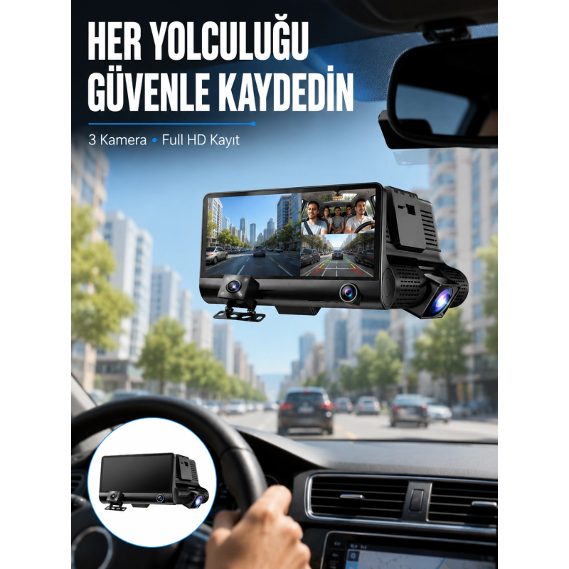 Çift Ve Üçlü Lens Seçeneği İle Tüm Açılardan Kayıt Yapan Araç Kamerası Yeni Nesil Çift Ve Üçlü Lens Seçeneği İle Tüm Açılardan Kayıt Yapan Araç Kamerası Yeni Nesil