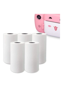 Çocuk Kamera Baskı Kağıdı, 5’li Rulo 57x25mm Çekirdekli Fotoğraf Baskı Termal Kağıt Rulo