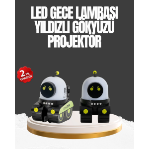 Çocuk Odası İçin Müzikli Ve Işıklı Robot Projektör