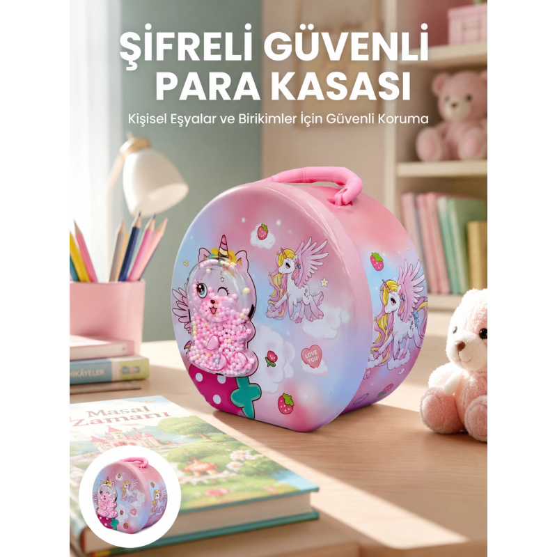 Çocuk Para Kasası Anahtarlı Güvenli Tasarruf Kutusu Çocuk Para Kasası Anahtarlı Güvenli Tasarruf Kutusu