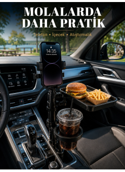Çok Amaçlı Araç Organizeri Telefon Tutucu Ve Bardaklık Aparatı