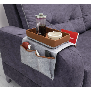 Çok Amaçlı Deri Şeritli Cepli Koltuk Kenarı Düzenleyici 03938