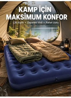 Kamp Ve Festival İçin Şişirilebilir Yatak Çift Kişilik Sağlam Yapı