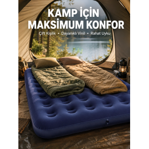 Kamp Ve Festival İçin Şişirilebilir Yatak Çift Kişilik Sağlam Yapı