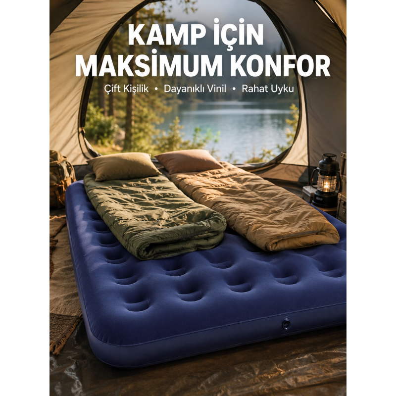 Kamp Ve Festival İçin Şişirilebilir Yatak Çift Kişilik Sağlam Yapı Kamp Ve Festival İçin Şişirilebilir Yatak Çift Kişilik Sağlam Yapı