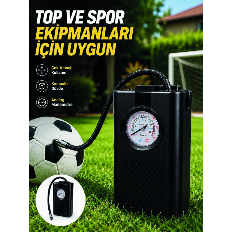 Çok Amaçlı Taşınabilir Hava Pompası Araç Bisiklet Top Lastik Şişirme Pompası Çok Amaçlı Taşınabilir Hava Pompası Araç Bisiklet Top Lastik Şişirme Pompası