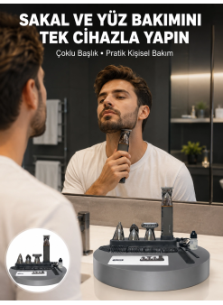 Çok Fonksiyonlu 9’u 1 Arada Tıraş Makinesi Şarjlı Saç Sakal Düzeltici Yeni Nesil
