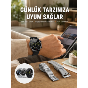 Çok Fonksiyonlu Akıllı Saat Bluetooth Bağlantılı Çağrı Cevaplayabilen Uzun Pil Ömrü Yeni Nesil