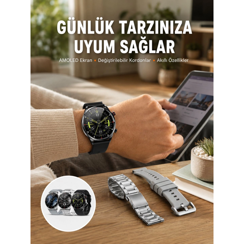 Çok Fonksiyonlu Akıllı Saat Bluetooth Bağlantılı Çağrı Cevaplayabilen Uzun Pil Ömrü Yeni Nesil Çok Fonksiyonlu Akıllı Saat Bluetooth Bağlantılı Çağrı Cevaplayabilen Uzun Pil Ömrü Yeni Nesil