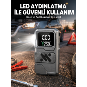 Çok Fonksiyonlu Akü Takviye Ve Taşınabilir Hava Kompresörü