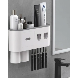 Çok Fonksiyonlu Diş Fırçası Tutucu Otomatik Dispenser Bardaklı Organizer