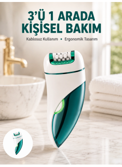Çok Fonksiyonlu Epilatör 600mah 90 Dakika Kullanım Led Metal Başlık Su Geçirmez Yeni Nesil