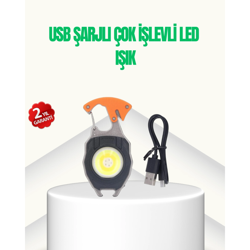 Çok İşlevli Usb Şarjlı Anahtarlık Fener Çok İşlevli Usb Şarjlı Anahtarlık Fener