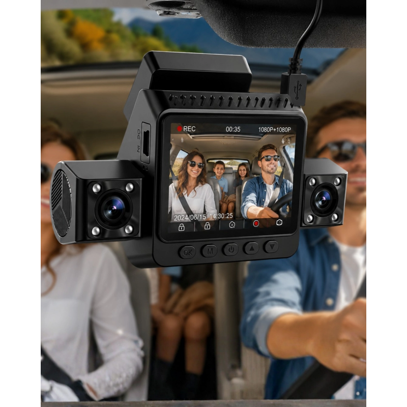 Çok Lensli Araç Kayıt Kamerası G Sensörlü Döngüsel Video Sistemi Çok Lensli Araç Kayıt Kamerası G Sensörlü Döngüsel Video Sistemi
