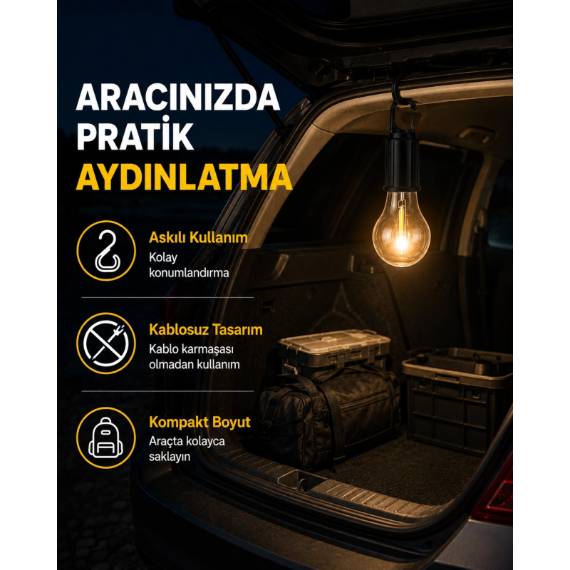 Çok Yönlü Asma Kancalı Kamp Işığı Çok Yönlü Asma Kancalı Kamp Işığı