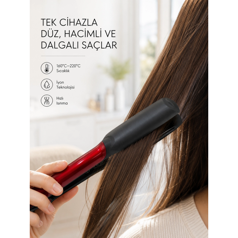 Çok Yönlü Kullanım Sunan Saç Düzleştirici – Düzleştirici Ve Hacim Verici Çok Yönlü Kullanım Sunan Saç Düzleştirici – Düzleştirici Ve Hacim Verici