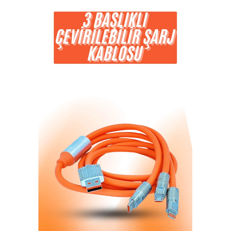 Çoklu Şarj Kablosu Usb Type-c İos Uyumlu 120w Hızlı Şarj Kablosu Çoklu Şarj Kablosu Usb Type-c İos Uyumlu 120w Hızlı Şarj Kablosu