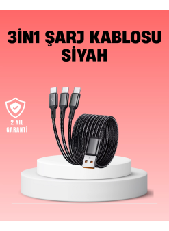 Çoklu Usb Şarj Kablosu – 1,2m Hızlı Şarj, 3a Güçlü Akım