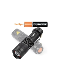 Cree 2000 Lümen Ultra Güçlü Su Geçirmez Alüminyum Zoom Özellikli El Feneri