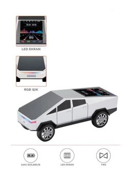 D68 Cyber Model Araba Tasarımlı Bluetooth Hoparlör 15w Güçlü Ses Rgb Led /tws/usb Beyaz