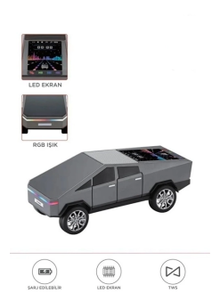 D68 Cyber Model Araba Tasarımlı Bluetooth Hoparlör 15w Güçlü Ses Rgb Led /tws/usb Gri
