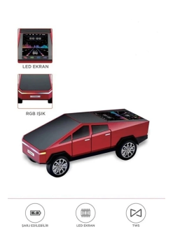 D68 Cyber Model Araba Tasarımlı Bluetooth Hoparlör 15w Güçlü Ses Rgb Led /tws/usb Kırmızı