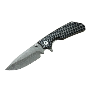 Damascus Dms 2 16 Gri Kamp Çakı 21cm- Yarı Otomatik, Kemerlikli, Metal Sap