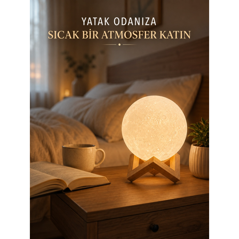 Dekoratif 3d Ay Işığı Masa Lambası Hediyelik Atmosfer Aydınlatması Dekoratif 3d Ay Işığı Masa Lambası Hediyelik Atmosfer Aydınlatması