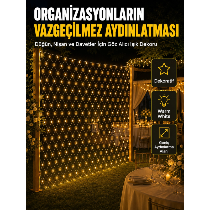 Dekoratif Ağ Led Işık İle Organizasyonlarınıza Masalsı Atmosfer Dekoratif Ağ Led Işık İle Organizasyonlarınıza Masalsı Atmosfer