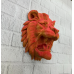 Dekoratif Asılabilir Aslan Başı 3d Duvar Heykeli Gold Red 20x21 Cm