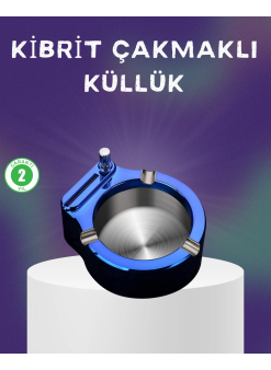 Dekoratif Çakmaklı Küllük Kolay Temizlenebilir Metal