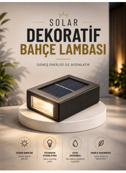 Dekoratif Duvar Lambası Solar Güneş Enerjili Bahçe Aydınlatması