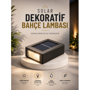 Dekoratif Duvar Lambası Solar Güneş Enerjili Bahçe Aydınlatması