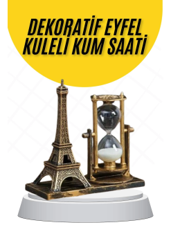 Dekoratif Eyfel Kulesi Ve Kum Saati Vintage Tarzı Masa Süsü Biblo