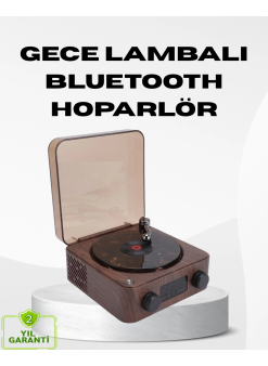 Dekoratif Gece Işığı Bluetooth Hoparlör Dijital Saat Çok Yönlü Sesli Aydınlatma