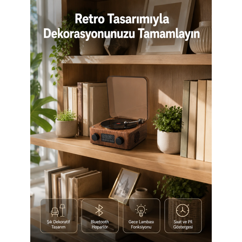 Dekoratif Gece Işıklı Bluetooth Hoparlör – Saatli Tasarım Yeni Nesil Dekoratif Gece Işıklı Bluetooth Hoparlör – Saatli Tasarım Yeni Nesil