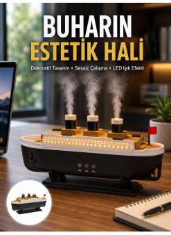 Dekoratif Gemi Modeli 7 Renk Işıklı Hava Nemlendirici Ve Oda Kokusu Difüzörü Yeni Nesil