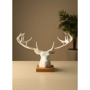 Dekoratif Geyik Başı Heykel 25 Cm Modern Minimal Tasarım
