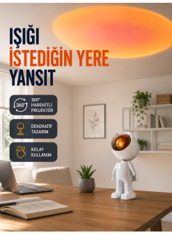 Dekoratif Gün Batımı Işığı – Astronot Figürlü Yeni Nesil