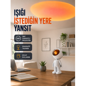 Dekoratif Gün Batımı Işığı – Astronot Figürlü Yeni Nesil