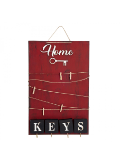 Dekoratif Home Keys Ahşap Resimlik Ve Notluk (kırmızı)