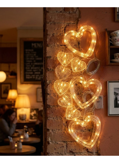 Dekoratif Kalp Led Neon Lamba Romantik Oda Balkon Ve Masa Üstü Işığı