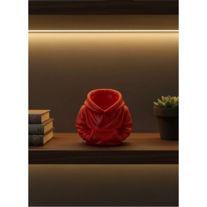 Dekoratif Kırmızı Hoodie Kalemlik 10x10 Cm