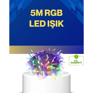 Dekoratif Peri Led 5 M 50 Ampullü Şeffaf Kablo Aydınlatma