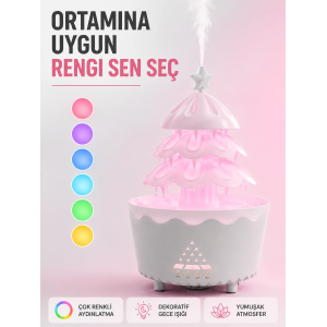 Dekoratif Şans Ağacı Ultrasonik Nemlendirici Rgb Gece Lambalı Aroma Difüzörü