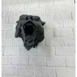 Dekoratif Siyah Ayı Duvar Heykeli Asılabilir Hediyelik 25x19 Cm