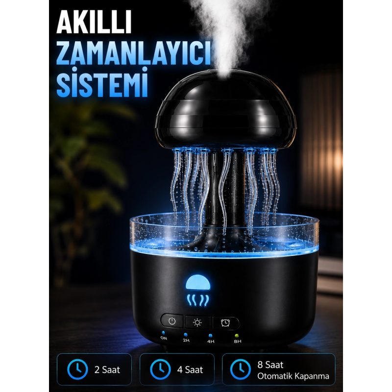 Denizanası Tasarımlı Ultrasonik Hava Nemlendirici Rgb Led Işıklı Sessiz Buhar Makinesi Zaman Ayarlı Denizanası Tasarımlı Ultrasonik Hava Nemlendirici Rgb Led Işıklı Sessiz Buhar Makinesi Zaman Ayarlı