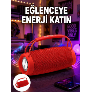 Derin Baslı Çift Hoparlörlü Taşınabilir Kablosuz Hoparlör Yeni Nesil