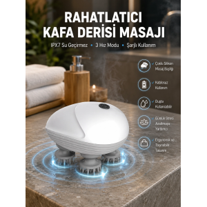 Derin Masaj Sağlayan Elektrikli Kafa Masaj Aleti